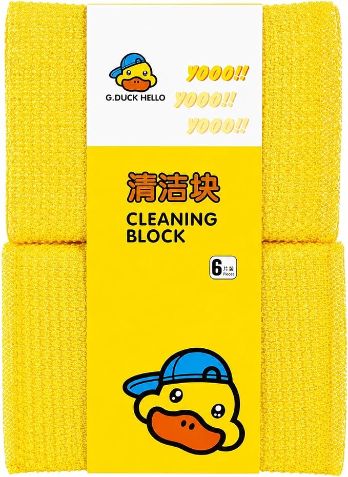 First Choice طقم 6 إسفنجة تنظيف G.Duck - ليفة أطباق ومطبخ فائقة الامتصاص وناعمة على الأسطح