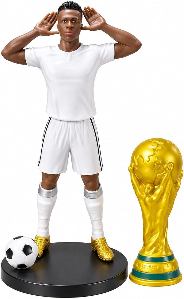 مجموعة مجسم لاعب كرة قدم احترافي مع كأس ذهبي، كرة قدم، وقاعدة تثبيت آمنة - لعبة أطفال تفاعلية وديكور مثالي لمحبي الرياضة - First Choice