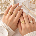 طقم خواتم نسائي بتصميم عصري من 5 قطع، اكسسوارات عصرية خفيفة ومريحة للإطلالات اليومية من First Choice