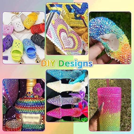 A pack of 9 bags of rhinestones, 500 pieces per bag