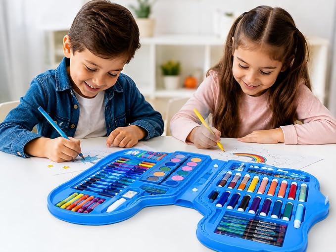 First Choice حقيبة ألوان وأدوات رسم للأطفال 70 قطعة