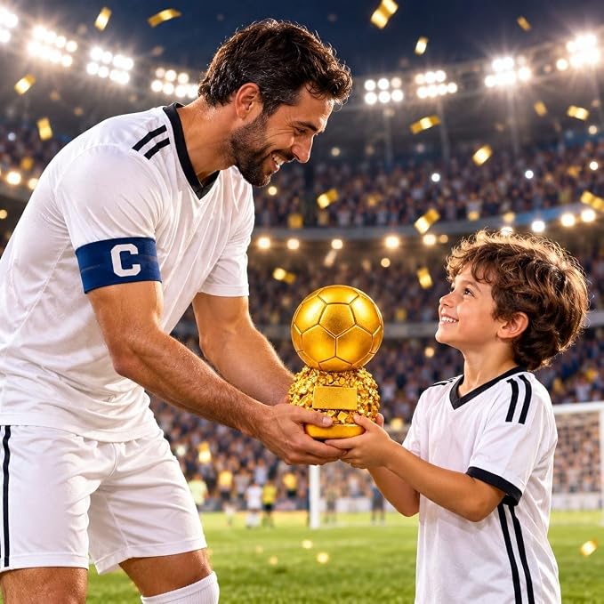 كأس بلوندور بتصميم كرة ذهبية، مجسم تذكاري لكرة القدم مع قاعدة مزخرفة ولوحة قابلة للتخصيص، هدية لمحبي كرة القدم والديكور الرياضي