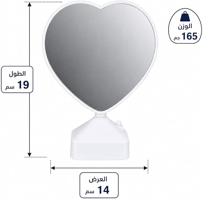 مرآة سحرية بإضاءة LED مخصصة - إطار صورة 2 في 1، مرآة مكتبية تتحول إلى إطار صور مضيء، مناسبة لـمختلف الاعمار