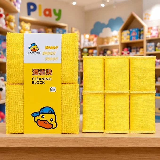 First Choice طقم 6 إسفنجة تنظيف G.Duck - ليفة أطباق ومطبخ فائقة الامتصاص وناعمة على الأسطح