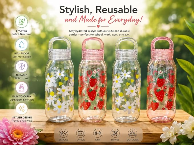 زجاجة شرب عملية من تصميم أنيق وسهل الحمل - مناسبة للرياضة والعمل والاستخدام اليومي
