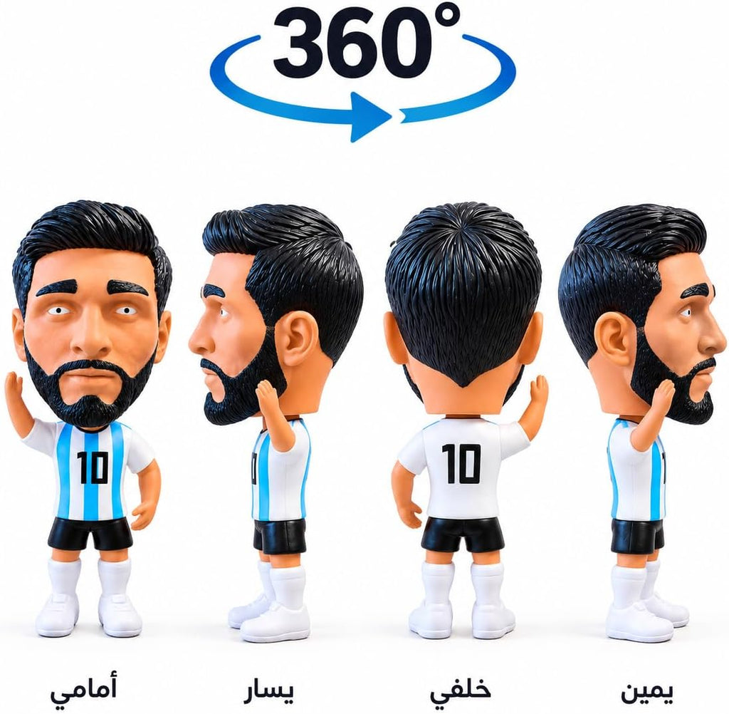 مجسم للاعب كرة قدم رأس متحرك من First Choice - تمثال لعبة فاخر بتصميم قميص يحمل الرقم 10 الأيقوني، هدية ممتعة لتزيين المكتب والغرفة