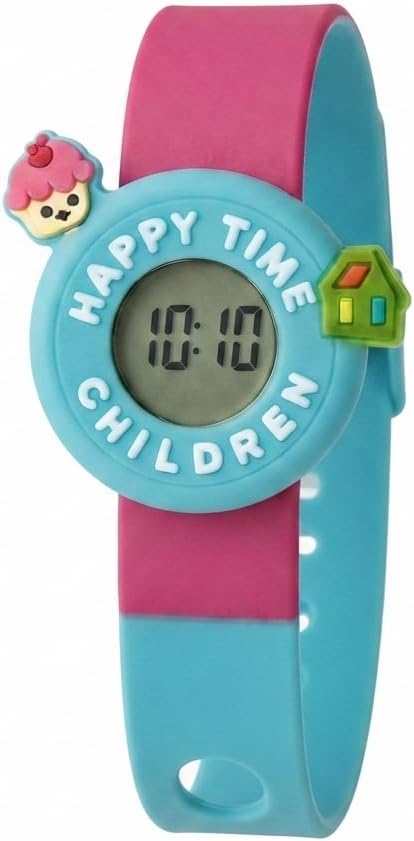 Kids' digital watch with a cartoon design and silicone strap