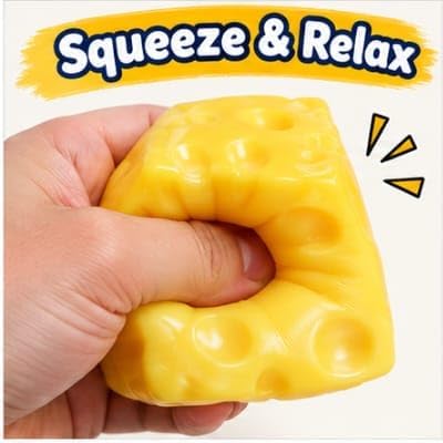 Sensory squishy toy, squeezable cube
