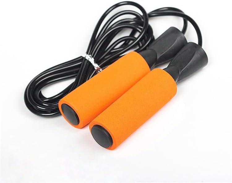 Single-piece sports jump rope with foam handles