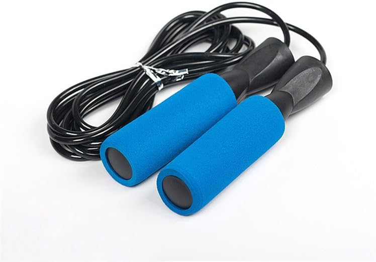 Single-piece sports jump rope with foam handles