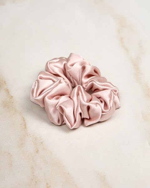Luxury satin hair scrunchie, single piece (light beige)