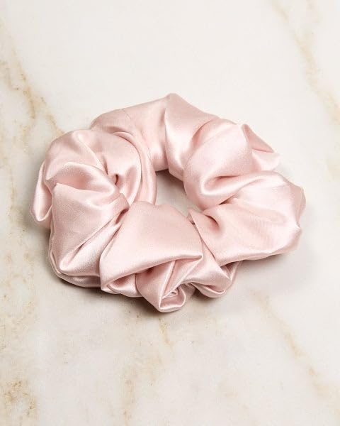 Luxury satin hair scrunchie, single piece (light beige)