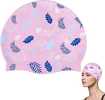 Silicone swimming cap with flamingo design - First Choice