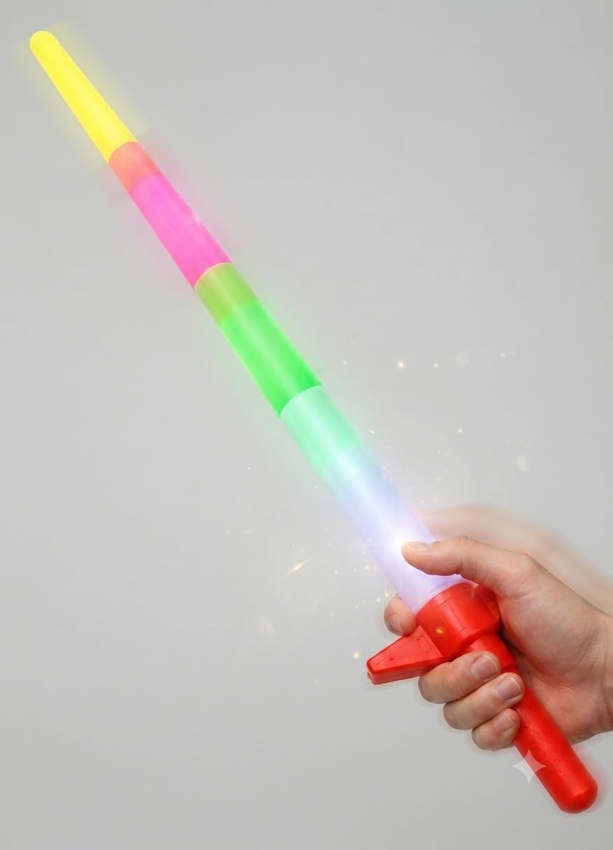Retractable light-up telescopic sword up to 63.5 cm long