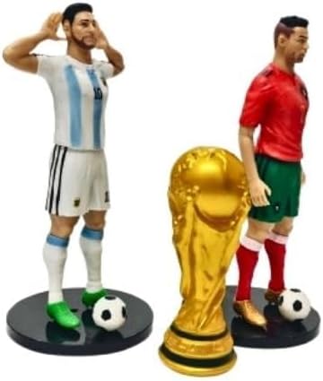 Football legends figurine set with the 2026 World Cup trophy and mini balls