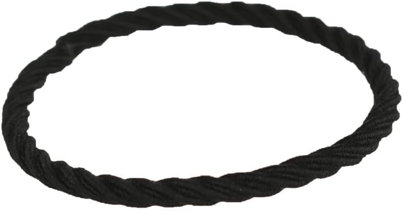Black braided fabric hair ties in a clear box