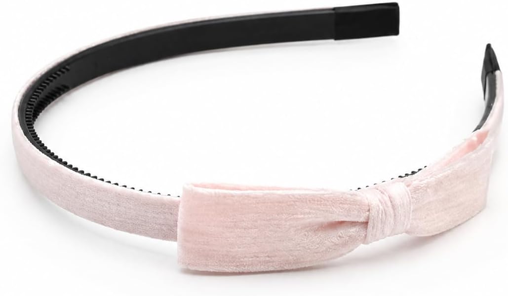 Modern headband with an elegant bow design for a distinctive everyday look. A single piece carefully crafted to secure the hair firmly. (Pink)