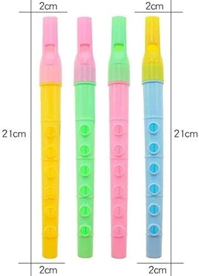 Educational recorder flute set for children, 6 pieces, 21 cm long
