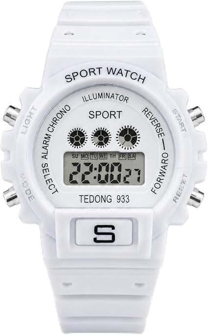 Digital sports wristwatch with a 25 cm silicone strap
