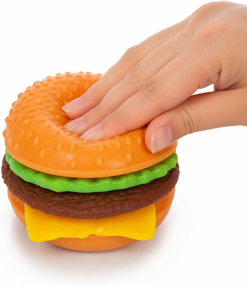 Sensory burger fidget toy with detachable pieces