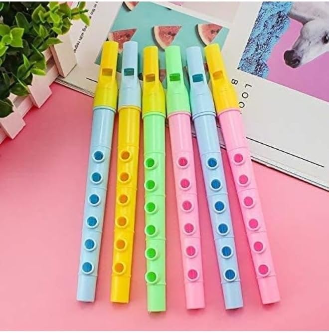 Educational recorder flute set for children, 6 pieces, 21 cm long