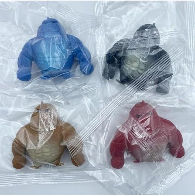 First Choice Flexible Gorilla Toy Set for Kids, 4 Pieces, Assorted Colors