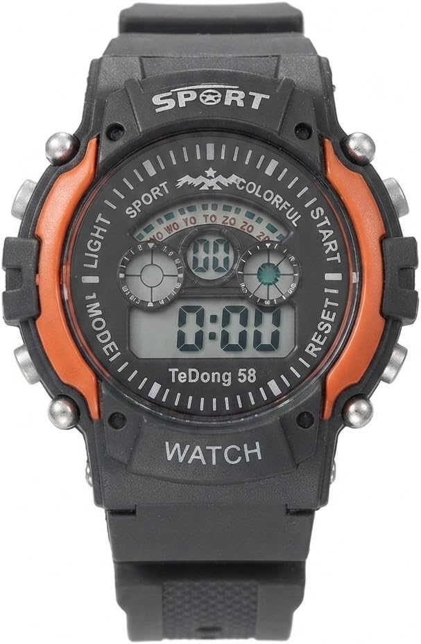 Luminous Sports Digital Watch with Adjustable Strap (Red)