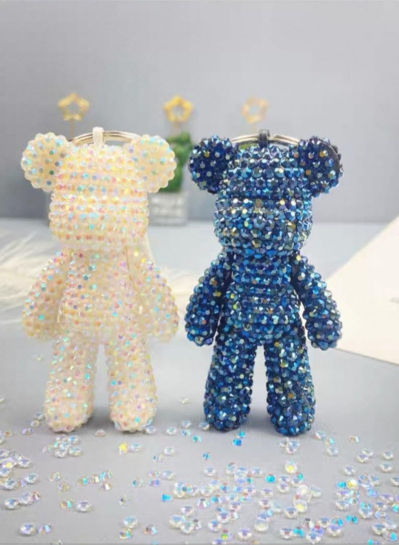 DIY crystal-studded doll keychain set