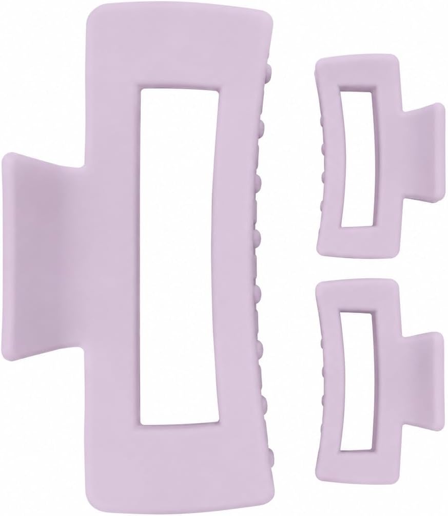 Matte acrylic hair claw for an elegant and modern hold, a 3-piece set in various sizes, a durable and comfortable accessory for women and girls. (Purple)