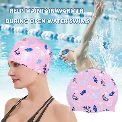 Silicone swimming cap with flamingo design - First Choice