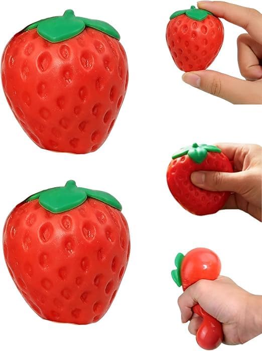 Strawberry sensory squishy toy, 1 piece