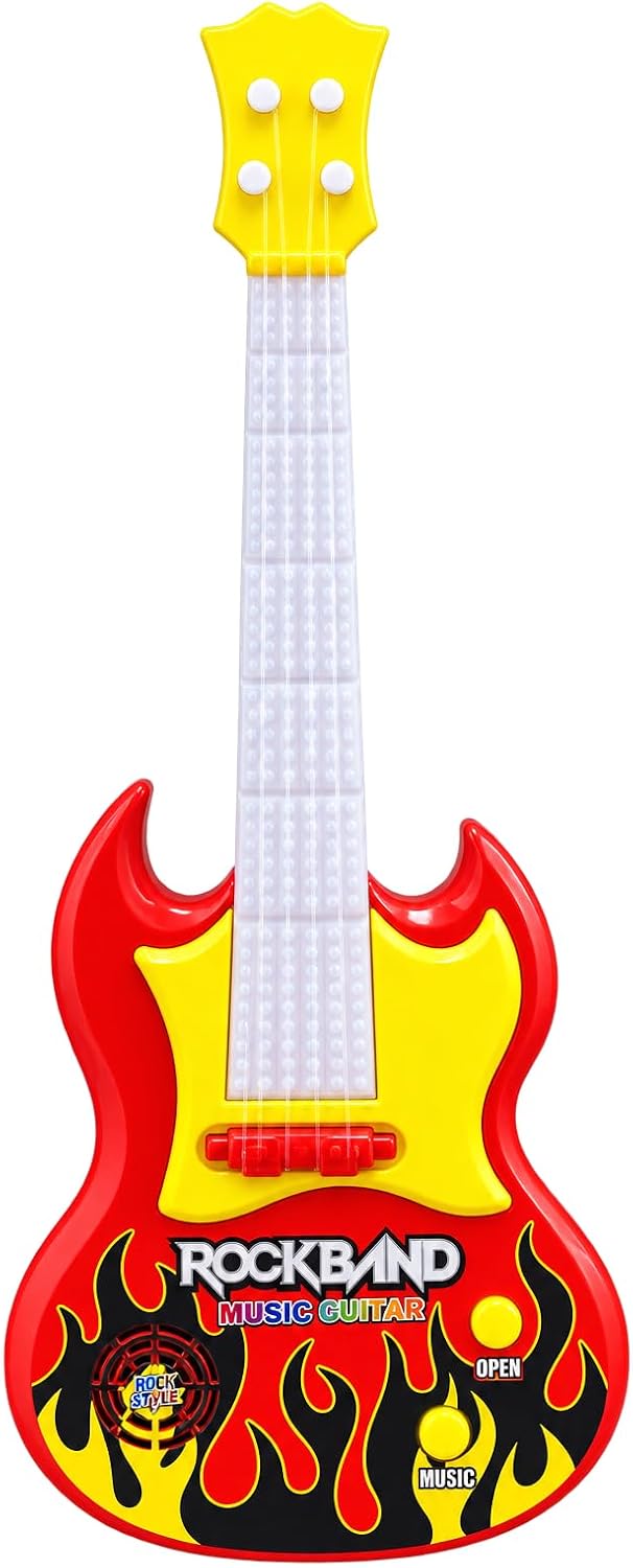 Interactive electric guitar with speaker, Rock Band model