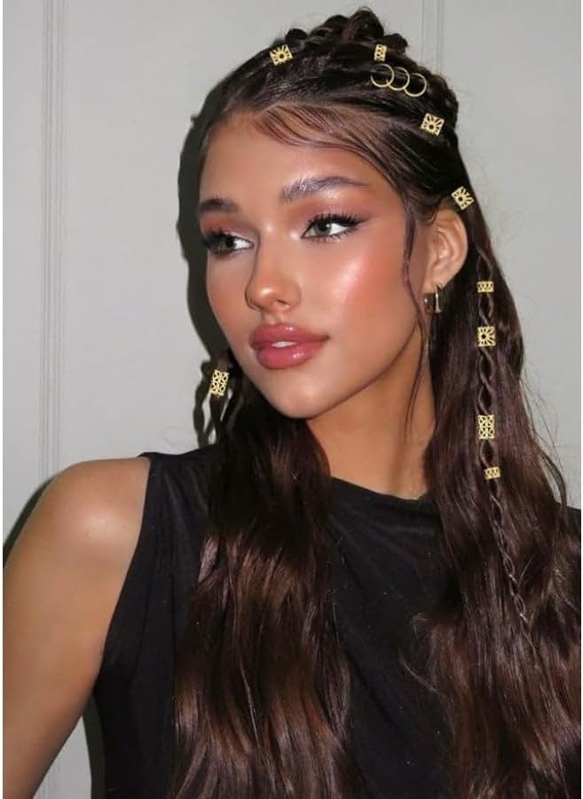 100-piece gold-tone metal hair accessory set (rings and clips)