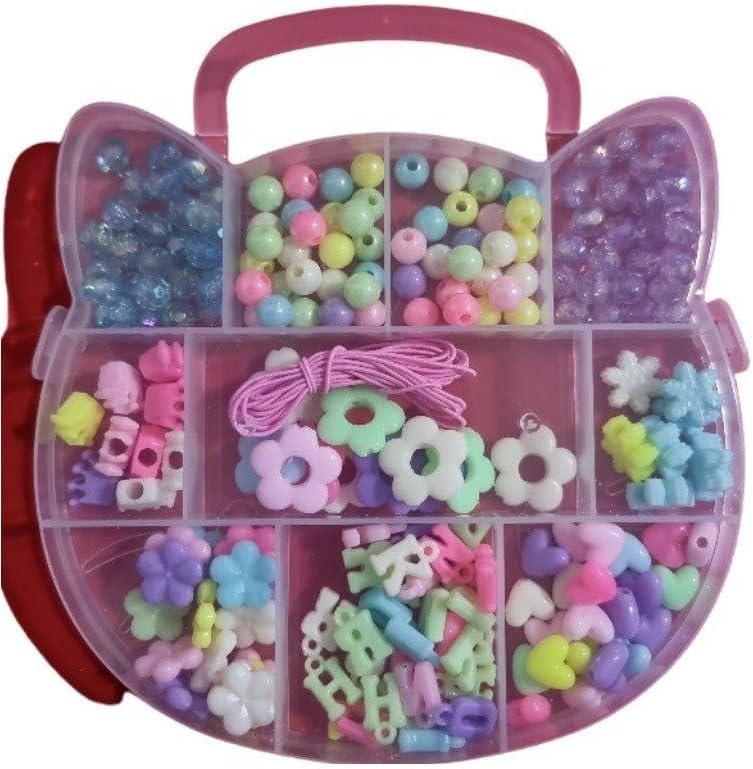 Bead kit for making accessories in a Kitty-themed box