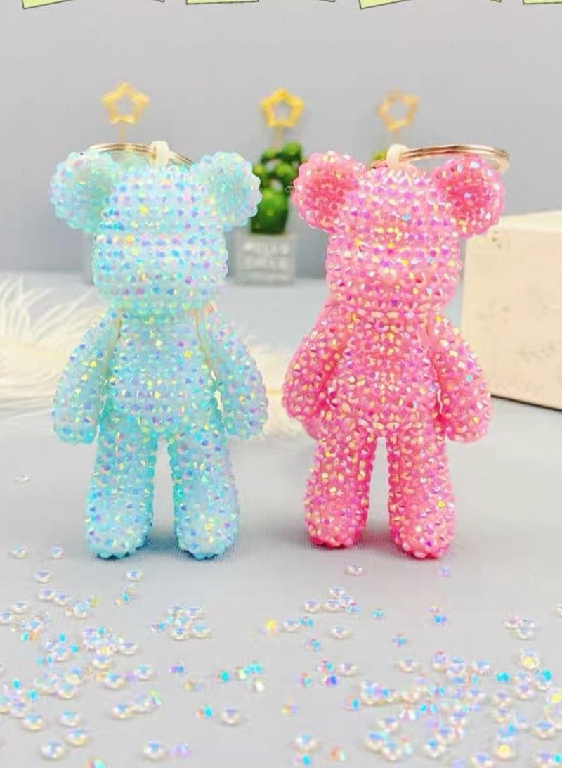 DIY crystal-studded doll keychain set