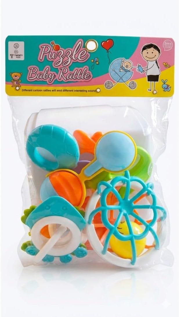 First Choice Educational Baby Rattle Toy Set - A Variety of Toys to Develop Sensory and Motor Skills - Safe and Non-Toxic, Suitable for Ages 3 Months and Up