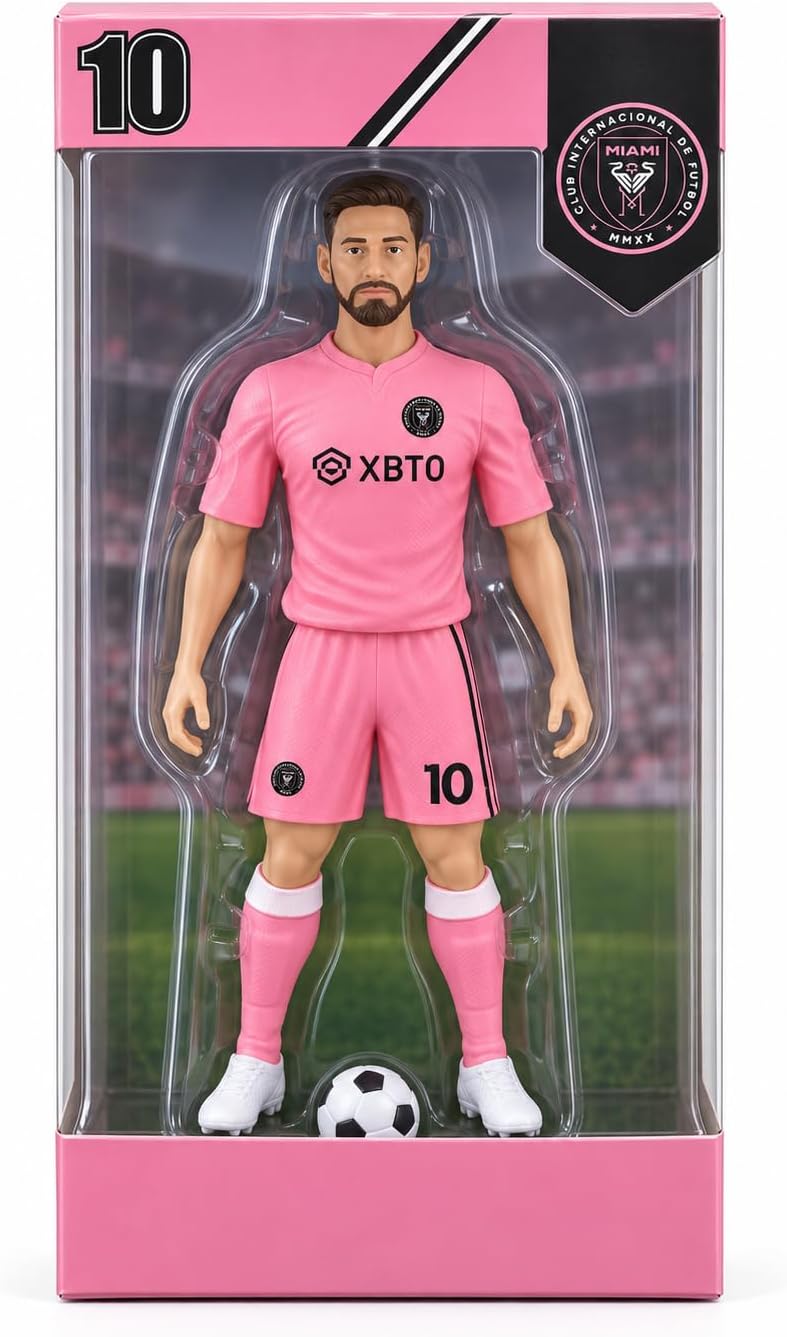 Football player souvenir figurine with a circular base and a ball (20 cm)