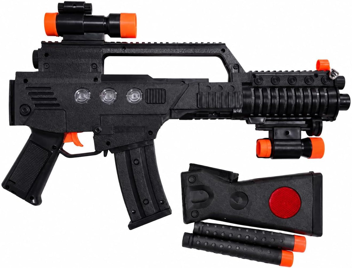 Interactive rifle with sound and light effects, laser scope, and a full tactical model—a recreational model for adult and youth competitions and hobbies