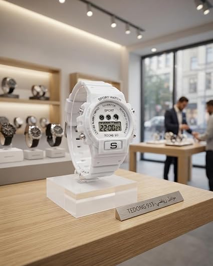 Digital sports wristwatch with a 25 cm silicone strap