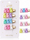 Pack of 4 bear-shaped hair clips in assorted colors, size 7×12 cm