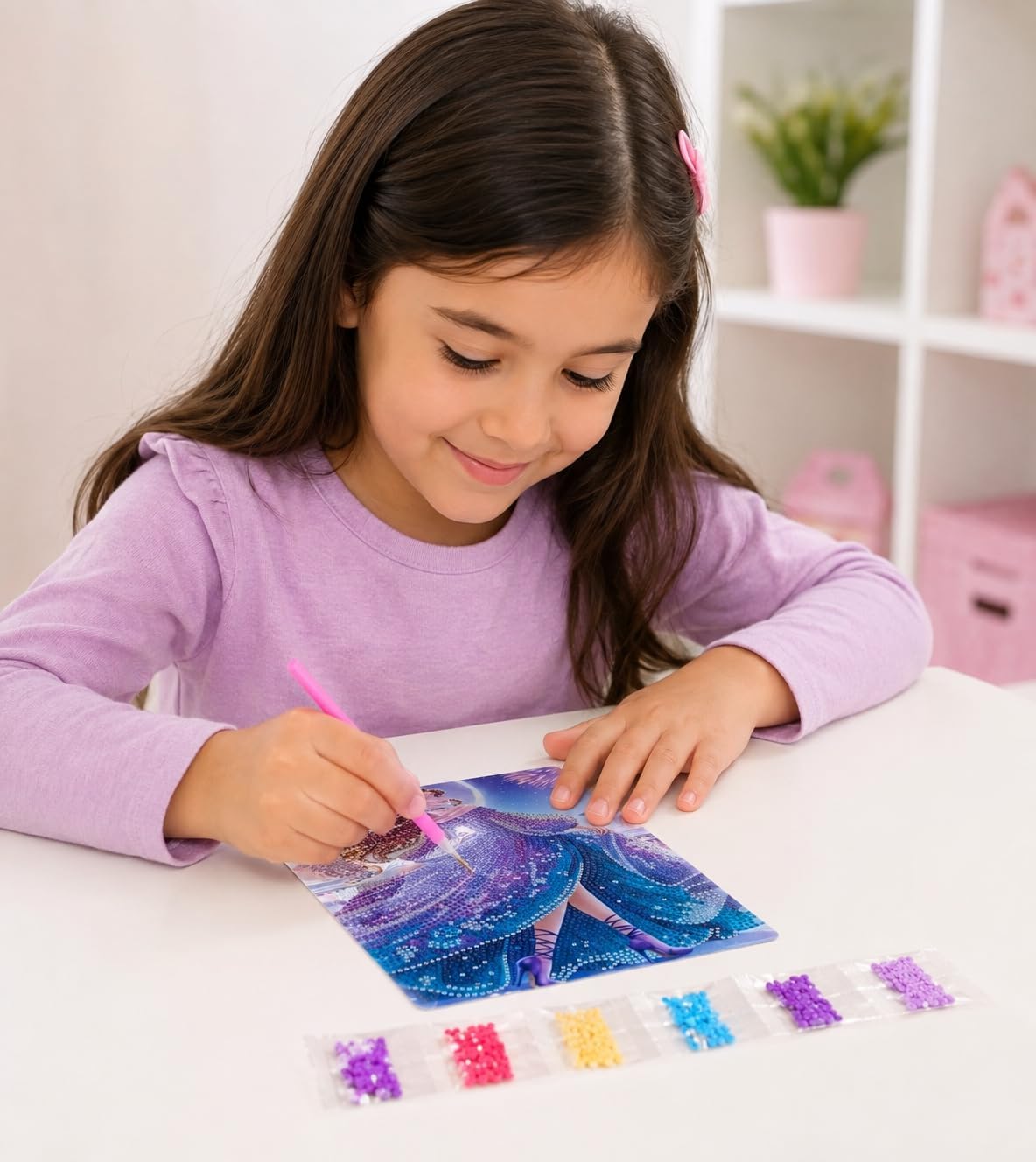 Bedazzling Kit Painting Set with a Girl Design, 30×20 cm