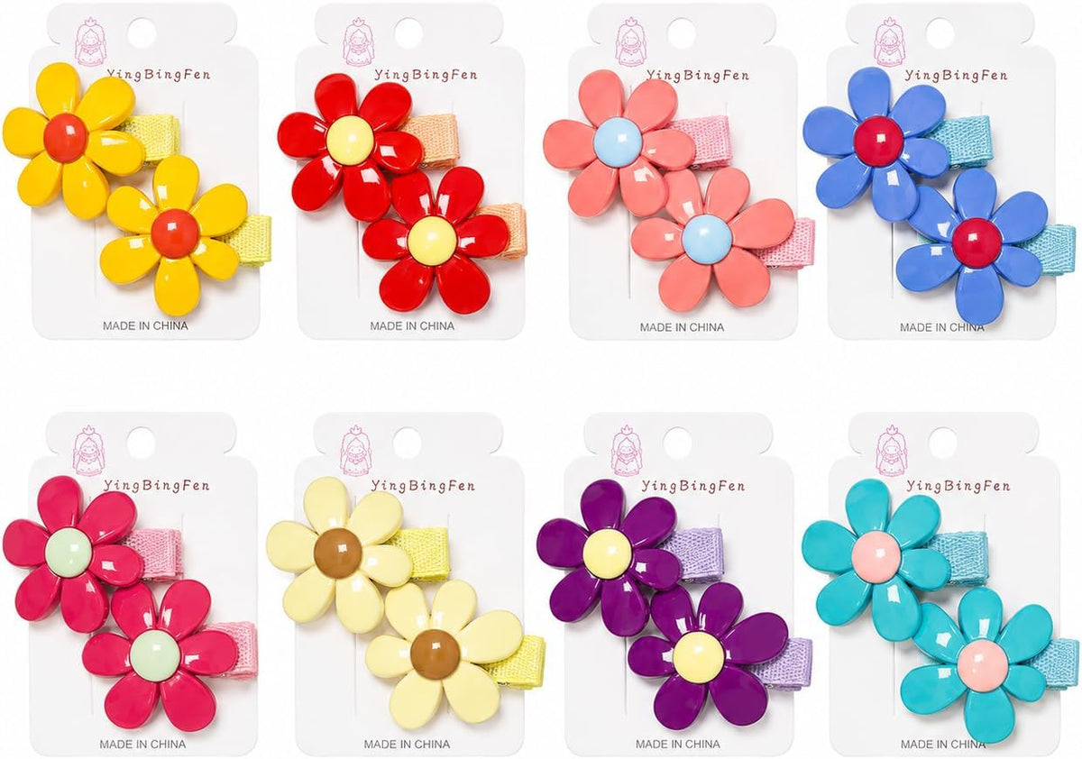 First Choice Flower Design Hair Clips, 4 Pieces (2 Pairs), Hair Accessories for Girls with Strong Hold and Bright Colors for Everyday Use