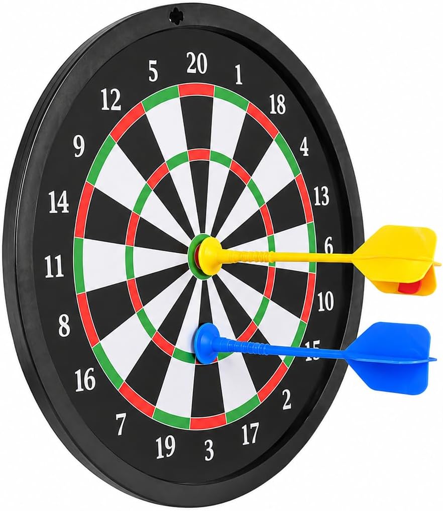 20×20 cm circular target board with 3 adhesive target stickers, 9 cm