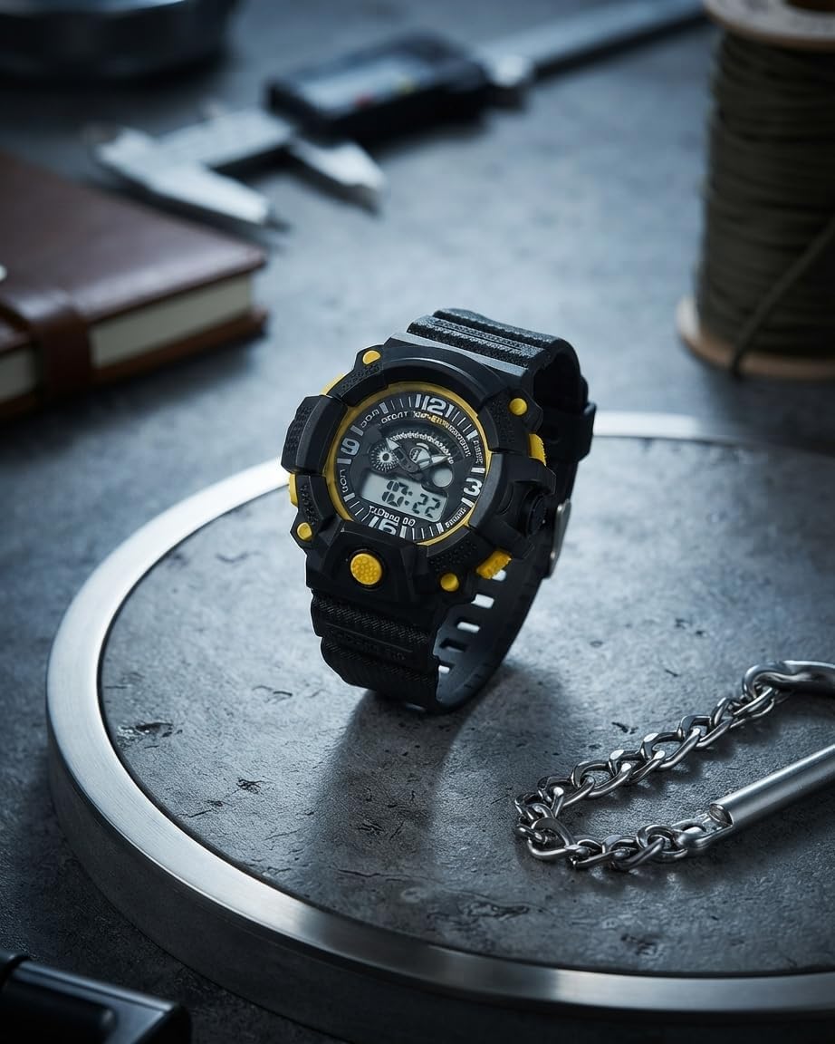 Adjustable luminous digital sports wristwatch