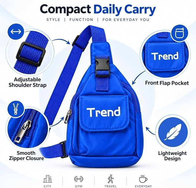 A casual backpack for shoulder and chest wear, featuring a modern and stylish design. Made from high-quality, durable materials and suitable for both men and women, it includes multiple pockets.