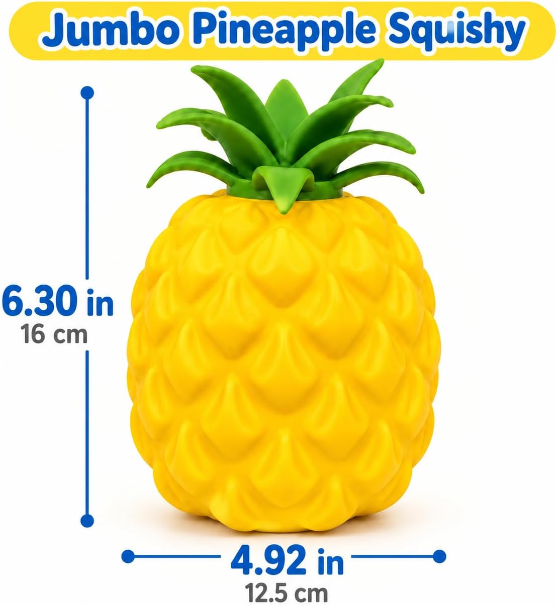 Large pineapple-shaped foam stress toy, a soft, flexible, and squeezable squishy toy, suitable for fun and relaxation