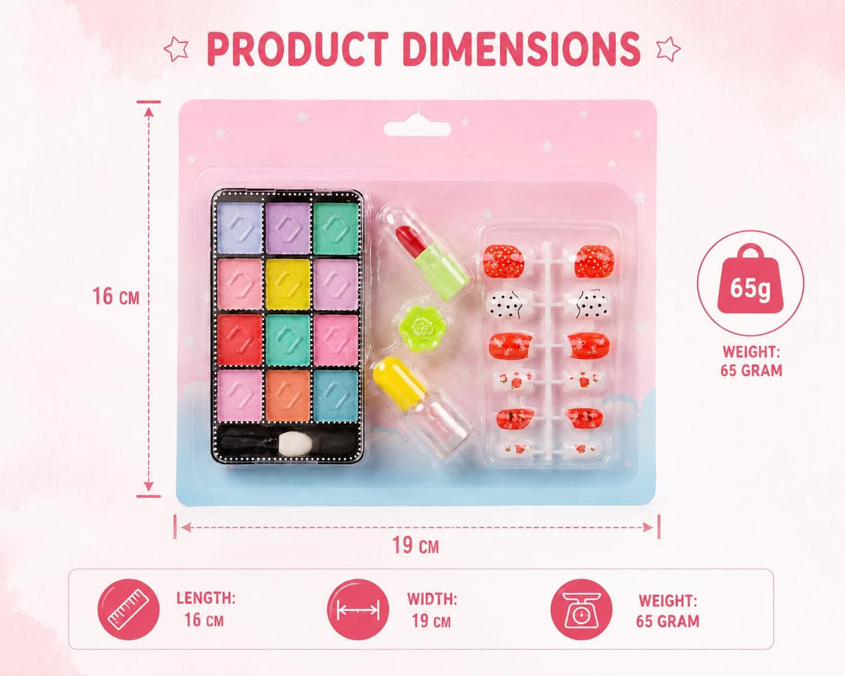 Kids' beauty set: 12-color nail and mini makeup palette