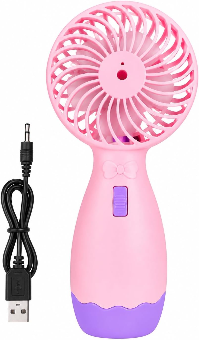 Small USB rechargeable handheld fan, portable for office and travel, compact pocket fan with a cute design and stable base, quiet operation and lightweight 130g - Various shapes and colors-First Choice