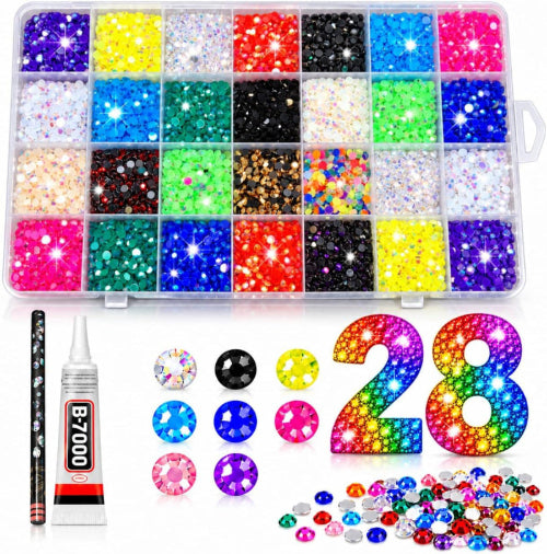 Bedazzling Kit 3mm Rhinestones - 28,000 Pieces with Glue and Applicator Pen