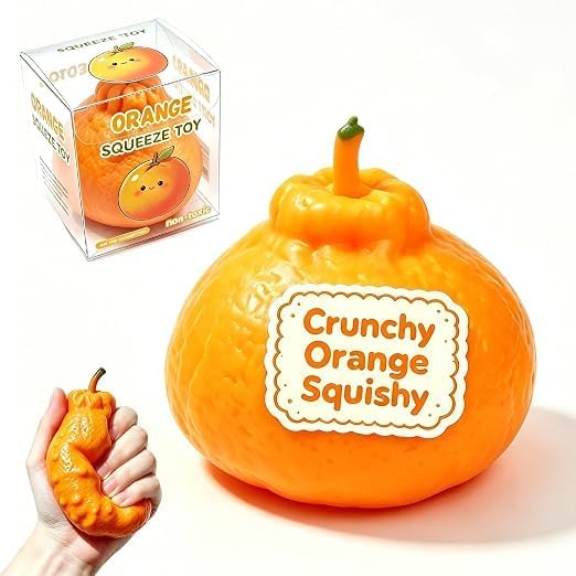 Slow-rising flexible orange-shaped squeeze toy